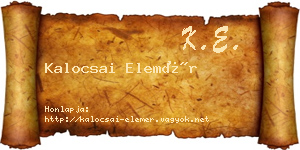 Kalocsai Elemér névjegykártya