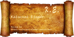 Kalocsai Elemér névjegykártya