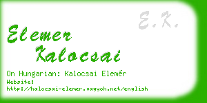 elemer kalocsai business card
