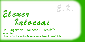 elemer kalocsai business card